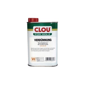 Clou V1 Verdünnung 250ml Dose, geeignet zum Verdünnen von Lacken und zur Reinigung von Holzoberflächen.