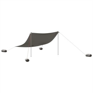 vidaXL Strand-Schattenzelt mit Sandsäcken Grau 304x300 cm 4008646