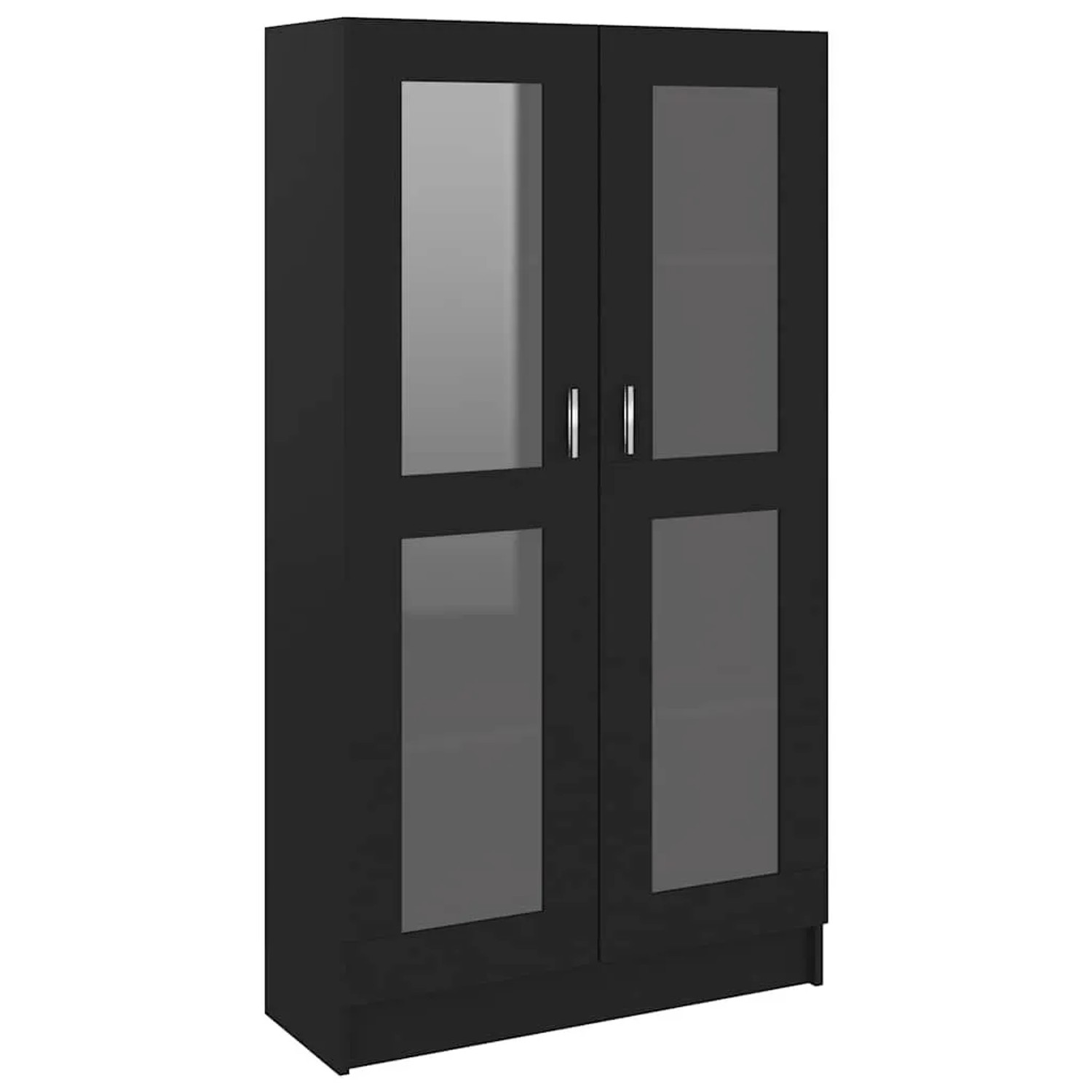 vidaXL Vitrinenschrank Schwarz 82,5x30,5x150 cm Holzwerkstoff 802760