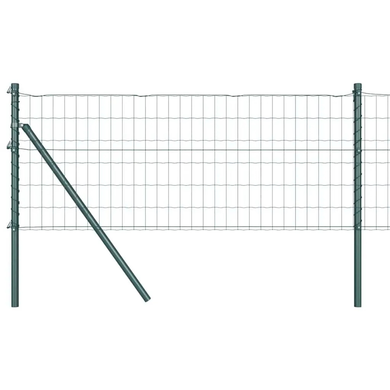 vidaXL Zaun mit Pfosten Grün 0,6 x 10 m Stahl und PVC 3350288 günstig online kaufen
