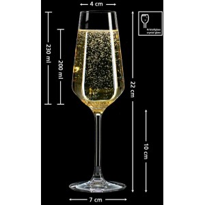 Ritzenhoff & Breker Sektglas, 230ml, 4er Set. Elegante Kristallgläser für Sekt, spülmaschinenfest.