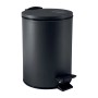 Mattschwarzer Spirella Kosmetikeimer Adelar, 5 Liter, mit Pedal und Soft-Close-Deckel.