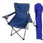 Blauer Mojawo Anglersessel/Campingstuhl mit Getränkehalter und Tragetasche.