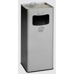 PROREGAL Klassischer Kombiascher Eckig HxBxT 70,5 x 33 x 33 cm Verzinkter Stahl Silber