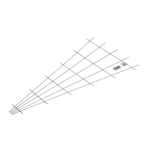 Grünes Fächerspalier, 150x75 cm, zur Wandbegrünung als Rankhilfe mit Befestigungsmaterial.