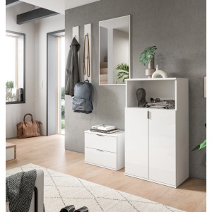 Inn.Furn Garderoben-Set 5-teilig in Weiß Hochglanz 184 cm SystemX