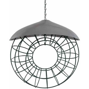 Siena Garden Meisenknödelring Futterspender aus Stahl, mit Dach und Aufhängevorrichtung.