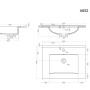 Technische Zeichnung des Posseik Badmöbel Nero XL Grafit aus der Kategorie Badmöbel-Sets.