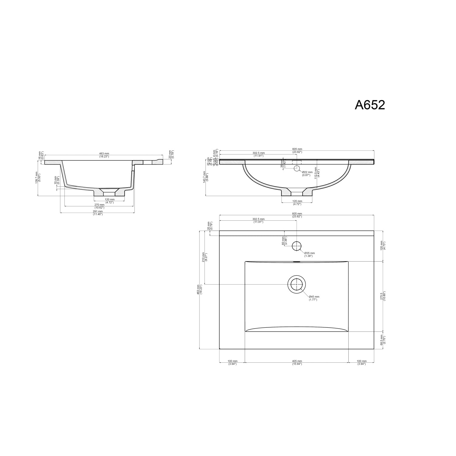 Technische Zeichnung des Posseik Badmöbel Nero XL Grafit aus der Kategorie Badmöbel-Sets.
