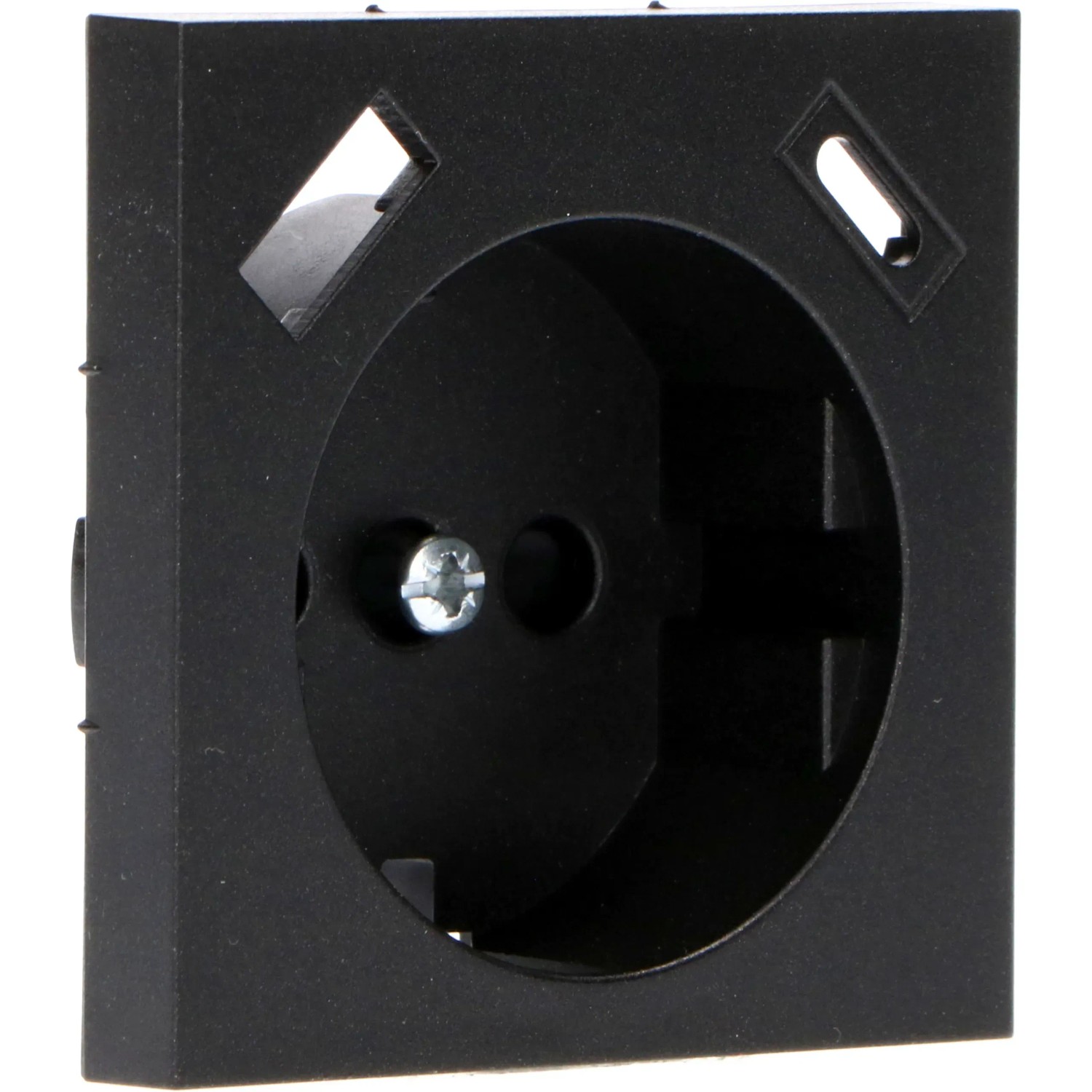 Schwarzer ProCharge Steckdoseneinsatz mit USB-A und USB-C Anschluss.