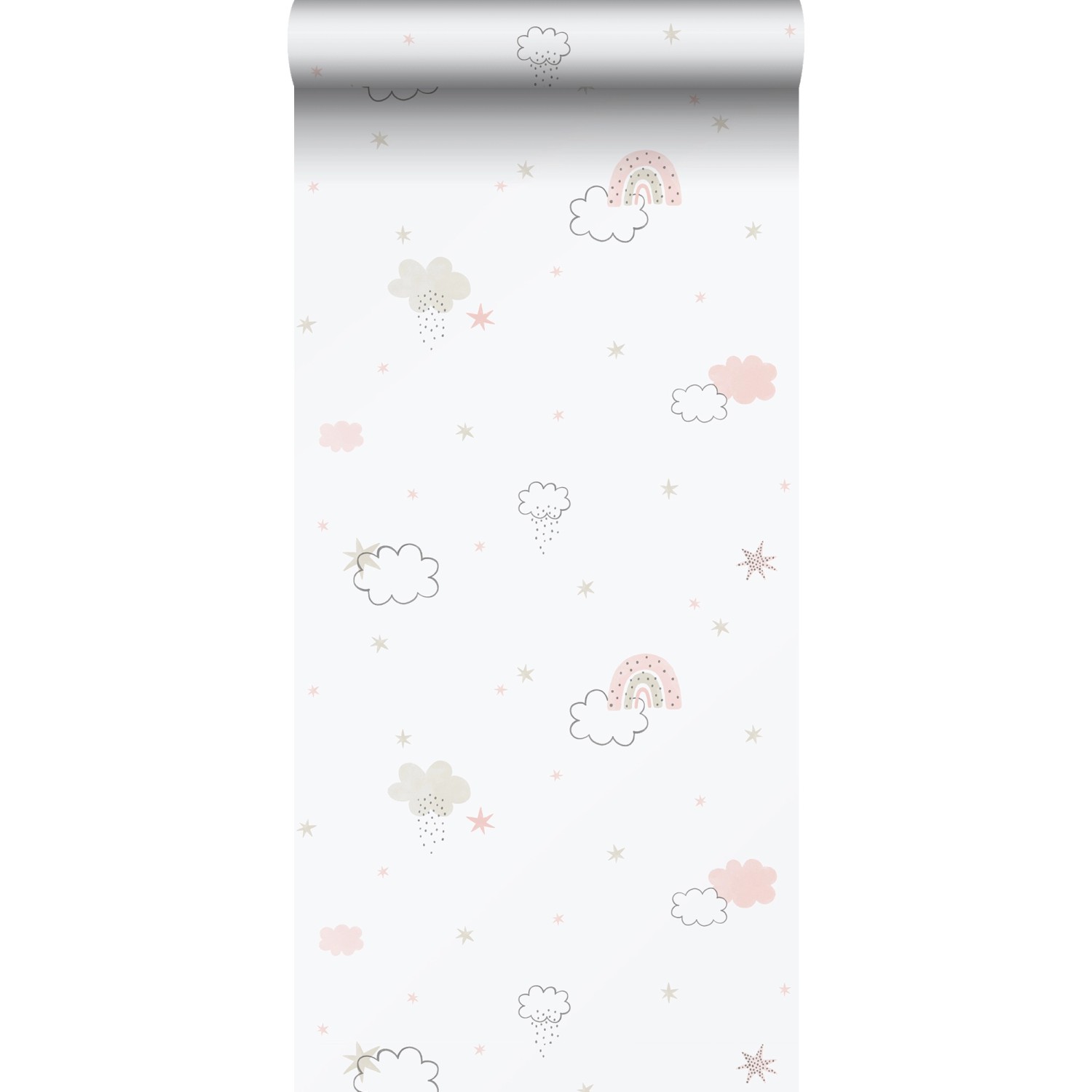 Sanders & Sanders Tapete Kleine Wolken Hellrosa Und Weiß 53 Cm X 1005 Cm 64 günstig online kaufen