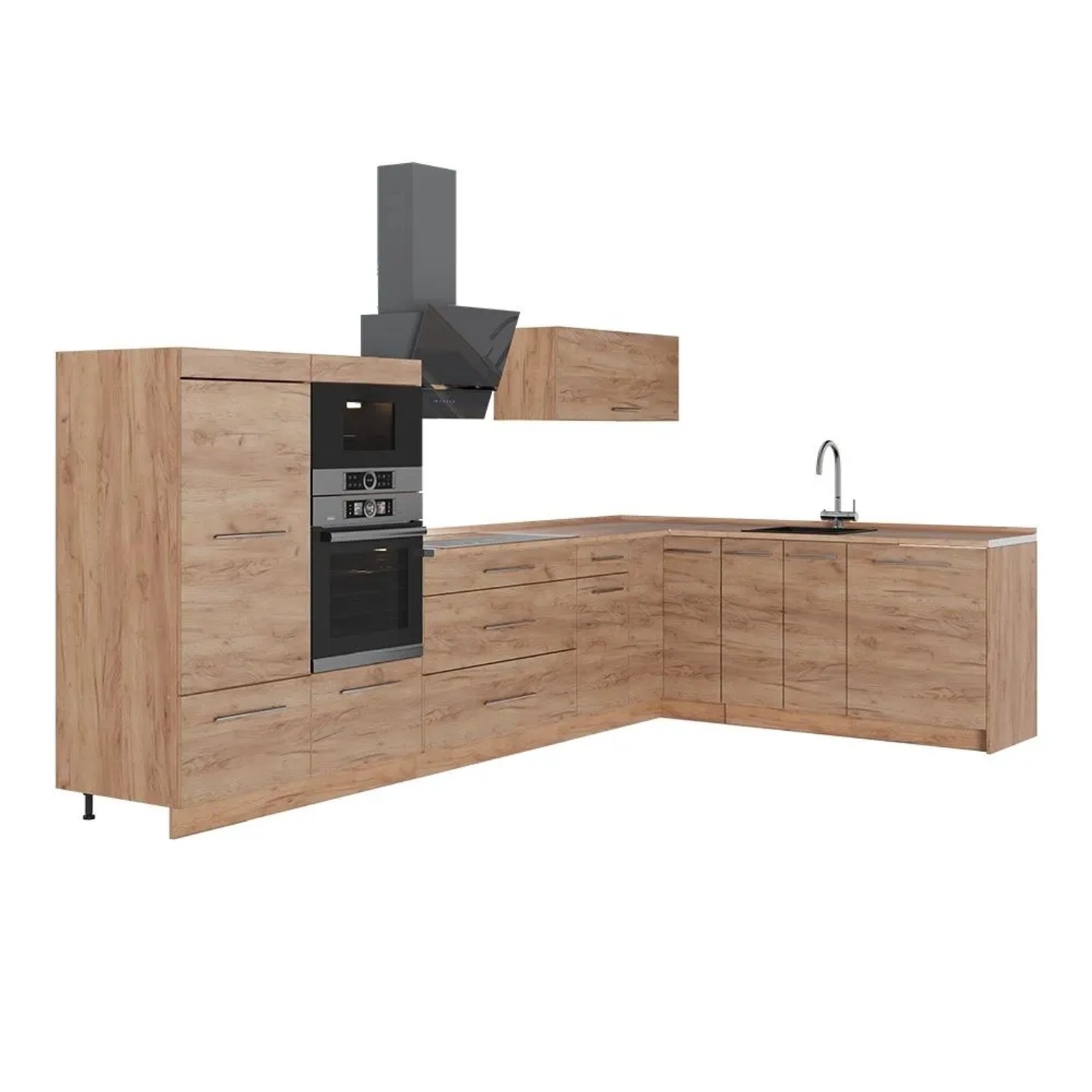 Vicco Eckküche Fame-Line Goldkraft Eiche/Goldkraft Eiche 347 x 154 AP Eiche Art Nr 63602