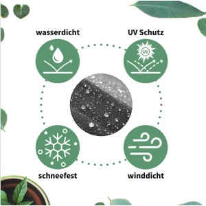 Abdeckhülle für Sitzgruppe: Wasserdicht, UV-Schutz, wind- und schneefest.