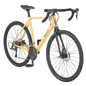 Prophete Gravel-Bike Graveler, sandbeige, 28 Zoll. Herrenrad mit Rennradlenker und Scheibenbremsen.