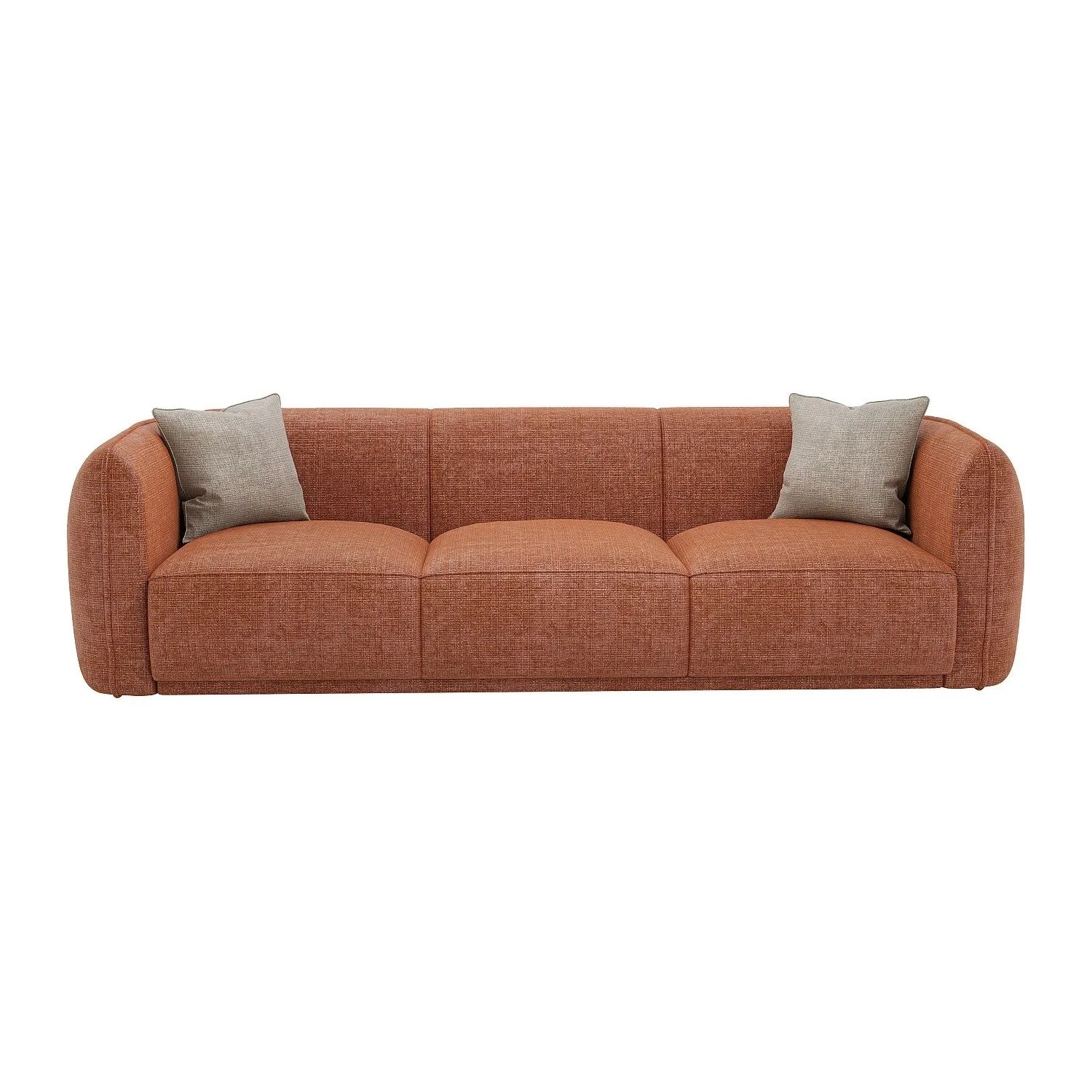Vente-unique Sofa Ohne Schlafmöglichkeit Juneti Terracotta 235 cm