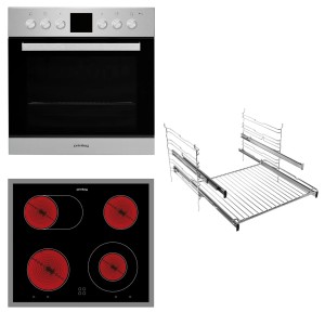 Privileg Herd-/Kochfeld-Kombination SET PV820 IN mit Glaskeramik-Kochfeld und Teilauszug.