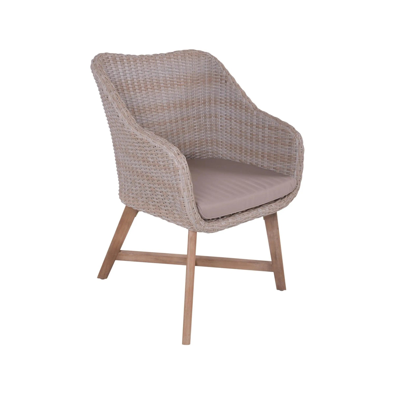 DELUKE Gartenstuhl 4er Set AUSTIN Akazie Natur Relaxsessel Wetterfest Gartenstühle Outdoor