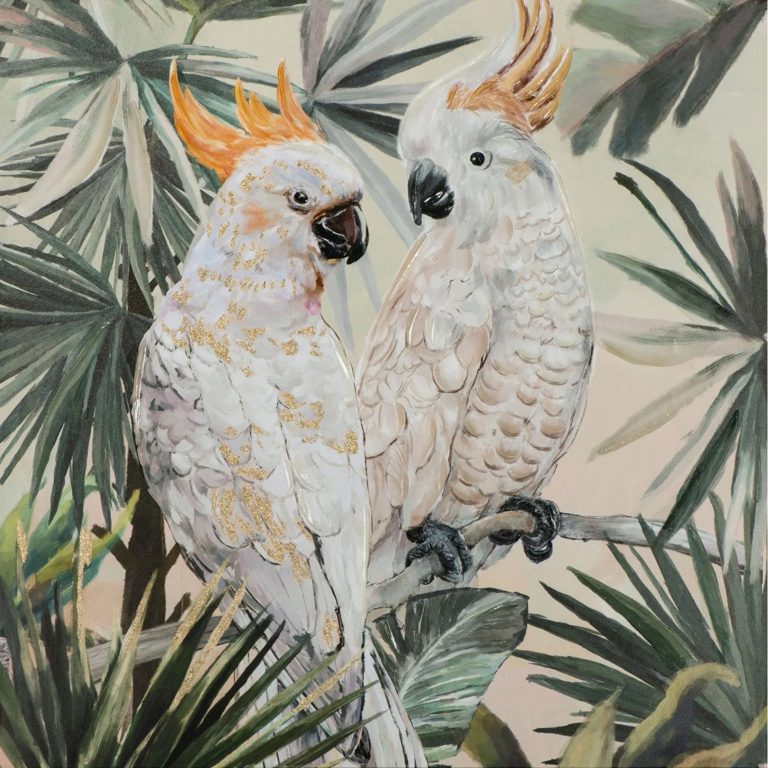 Art Universe Leinwandbild Verliebte Kakadus 80 x 80 cm