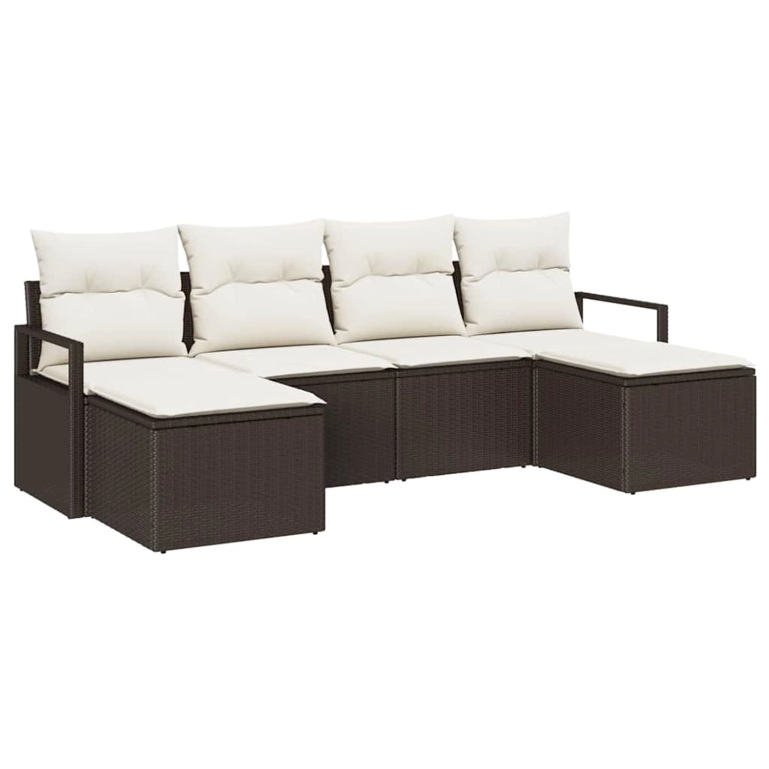 vidaXL Garten-Sofa-Set 6-Tlg Braun Poly Rattan 3346488 günstig online kaufen