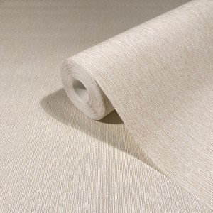 Marburg Vliestapete Uni Feine Linien Beige-Creme, Rolle. Dekorative Tapete für Wohnräume.