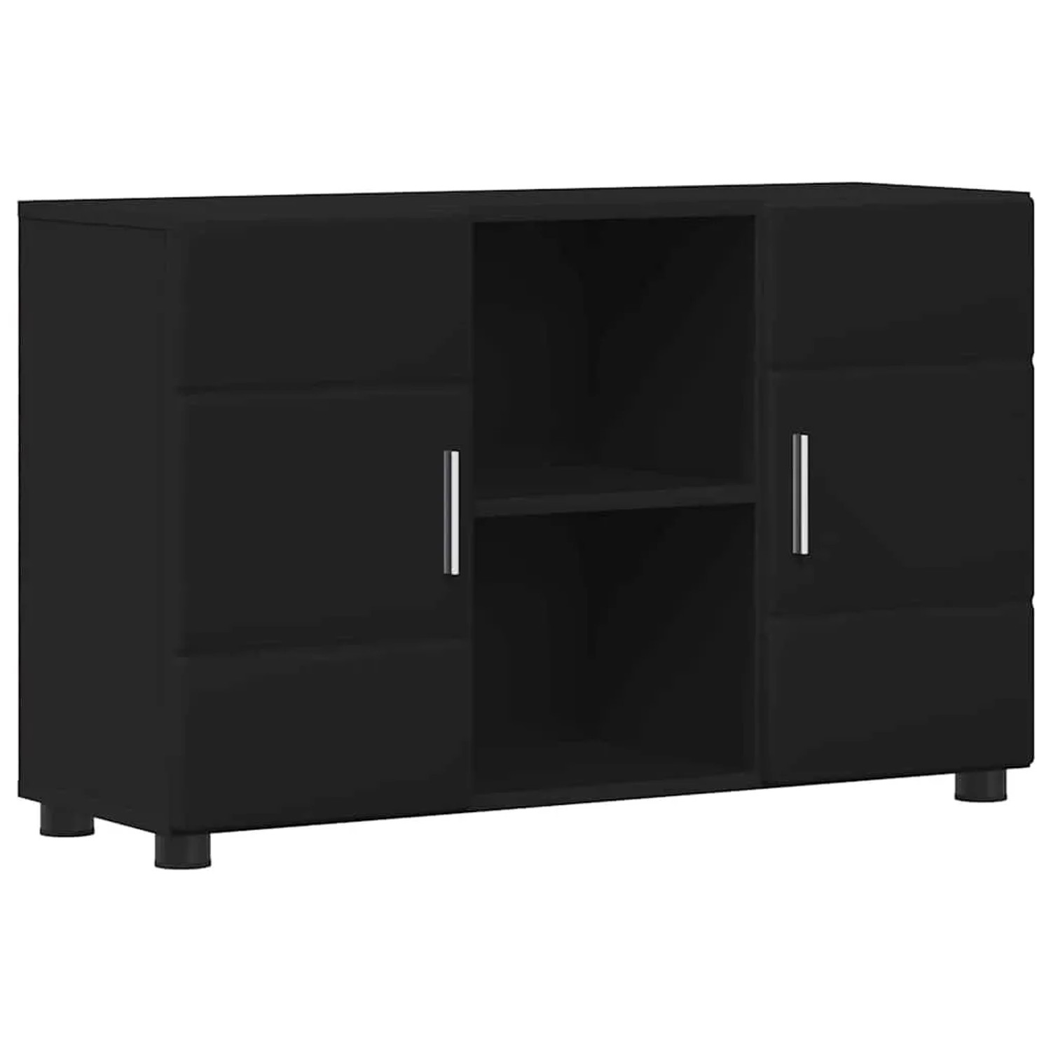 vidaXL Sideboard FLORIN Schwarz 88,5 x 30,5 x 55,5 cm Holzwerkstoff 880292