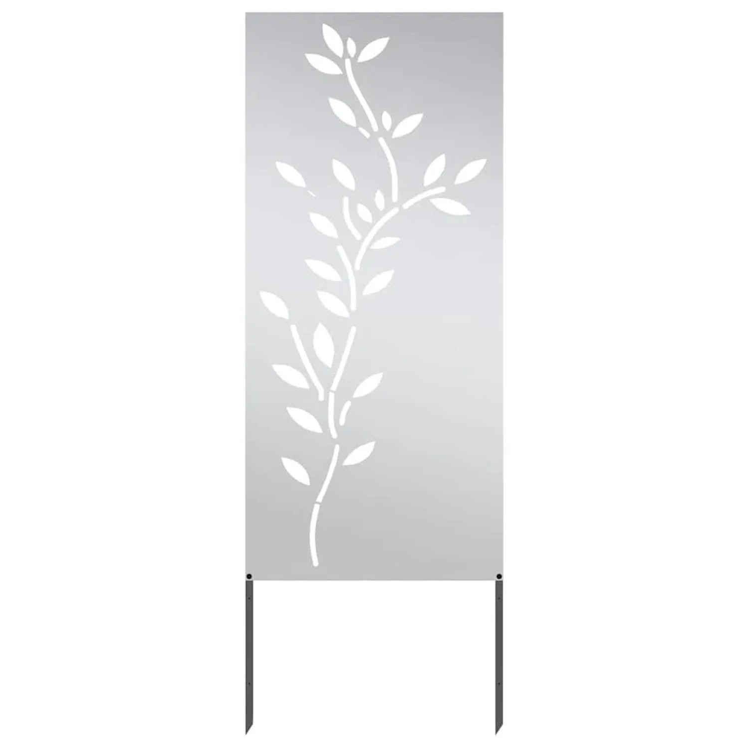 vidaXL Garten Sichtschutz-Leinwand Floral Silber 50 x 140 cm Edelstahl 876326