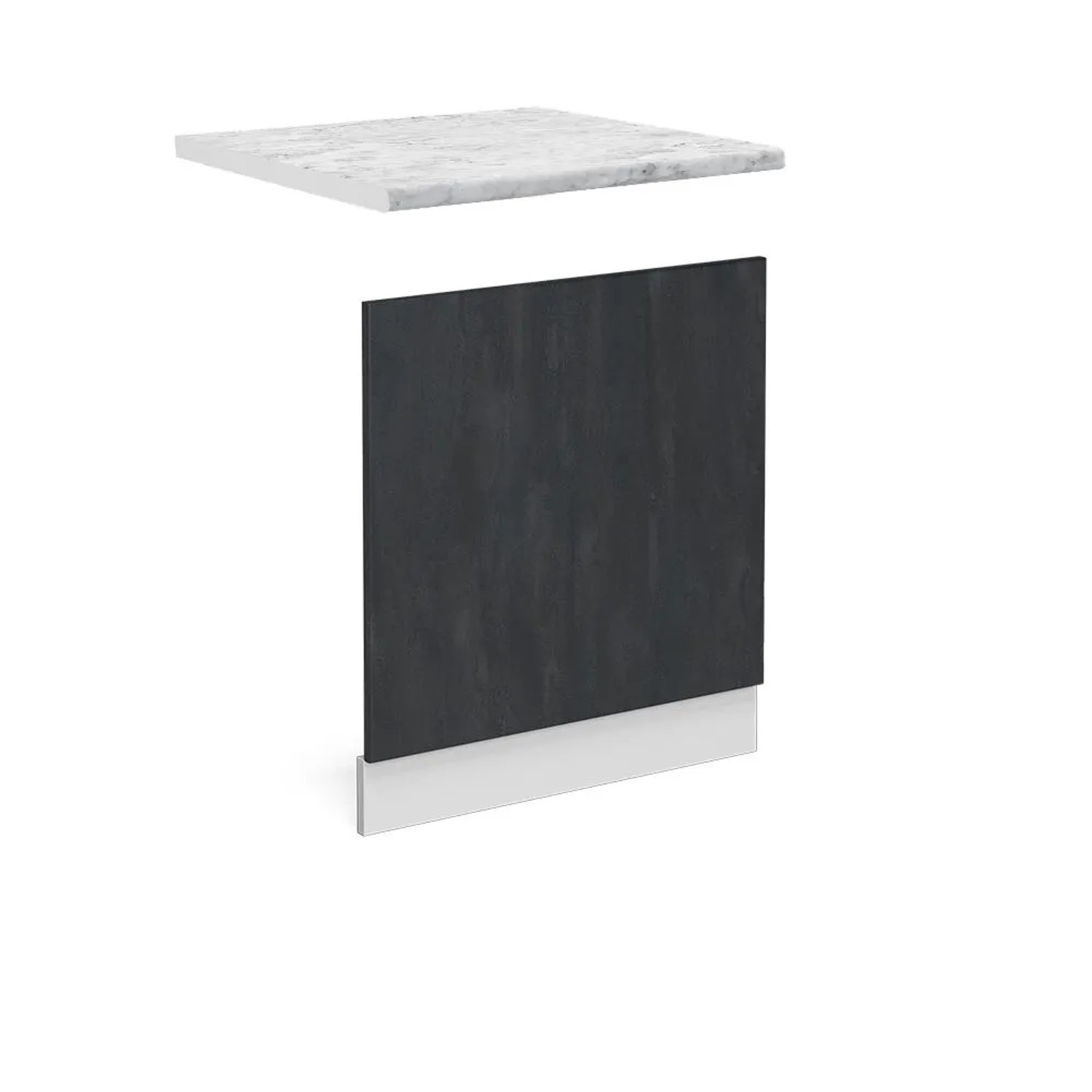 Vicco Frontblende R-Line Geschirrspüler Fronttür Schwarz Beton Weiß 60 cm AP Marmor