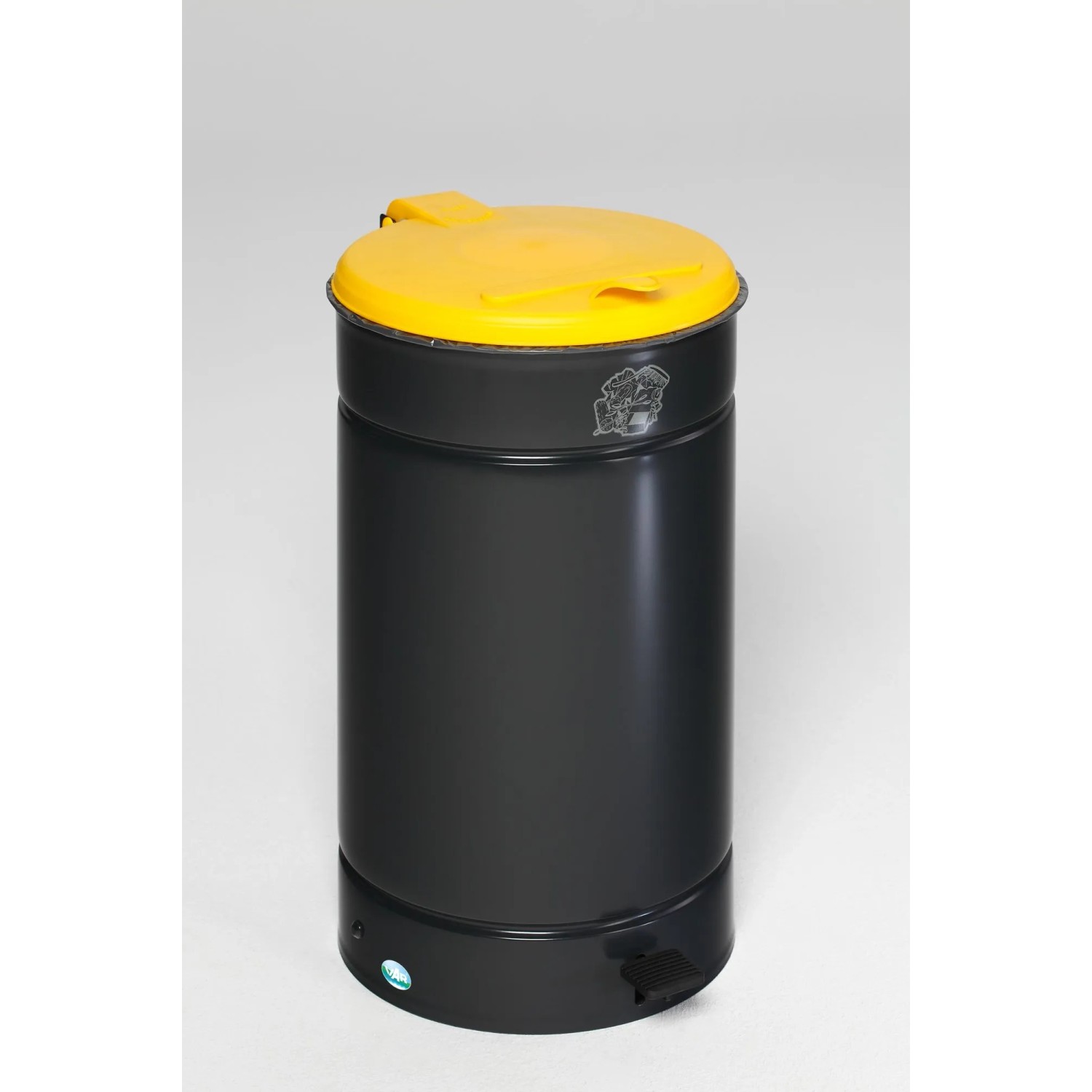 PROREGAL Großvolumiger Tretabfallsammler Mit Euro Pedal Für 60 70 Liter Säcke HxBxT 70 x 45 x 45 cm Verzinkter Stahl Anthrazit