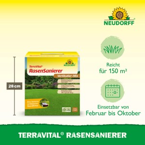 Neudorff TerraVital RasenSanierer 4,5 kg Packung zur Rasenreparatur und -pflege.