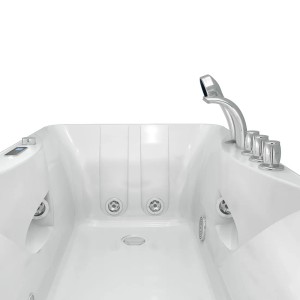 Weisse AcquaVapore Whirlpool Badewanne 170x80 mit Armaturen und Farblicht