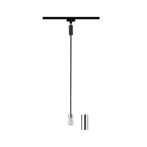 URail 2Easy Pendel in Schwarz/Chrom für Schienensysteme, max. 20W E27 Fassung.
