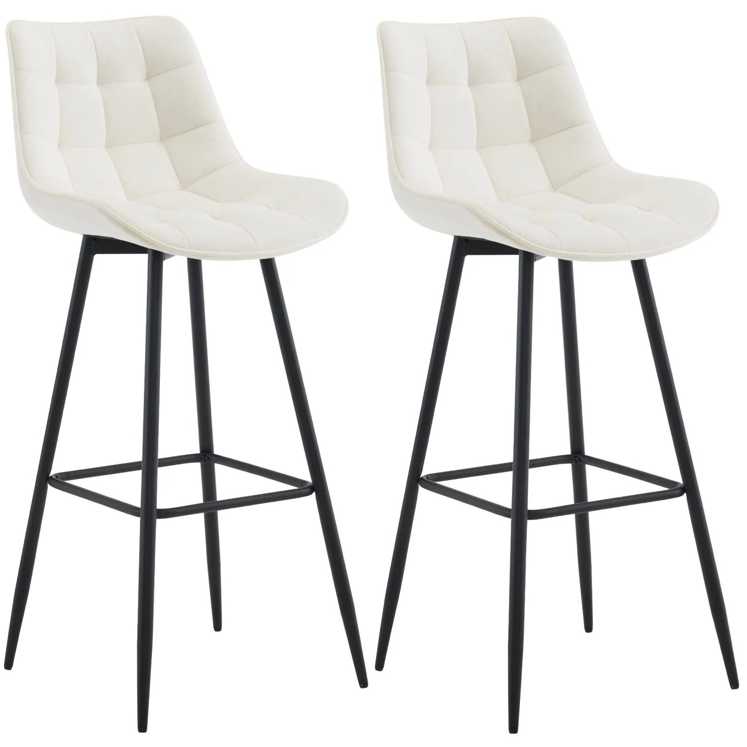 CLP 2er Set Barhocker Dartford creme/Samt