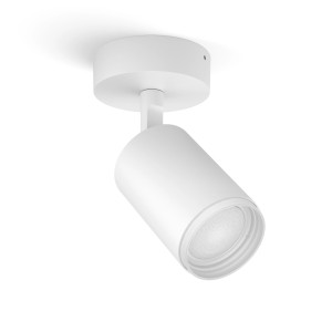 Weißer Philips Hue LED-Spot Fugato, 1-flammig, für stimmungsvolle Beleuchtung im Innenbereich.