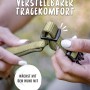 Nahaufnahme: Verstellen des grünen Rudelkönig Hundehalsbands Bella aus Nylon mit Neopren.