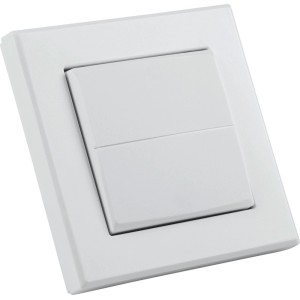 Weiße Homematic IP Tasterwippe universal für Markenschalter. Steuert Smart Home Lichter und Geräte.