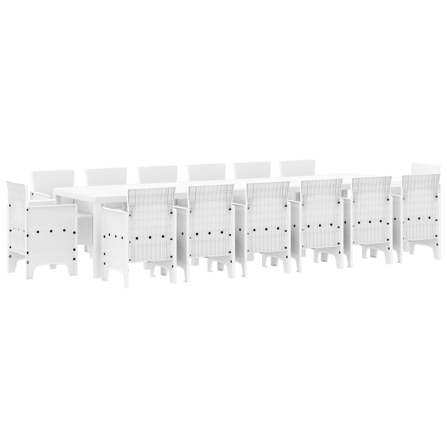 vidaXL 15 Teile Garten Essgruppe Weiß Poly-Rattan 3378642 günstig online kaufen