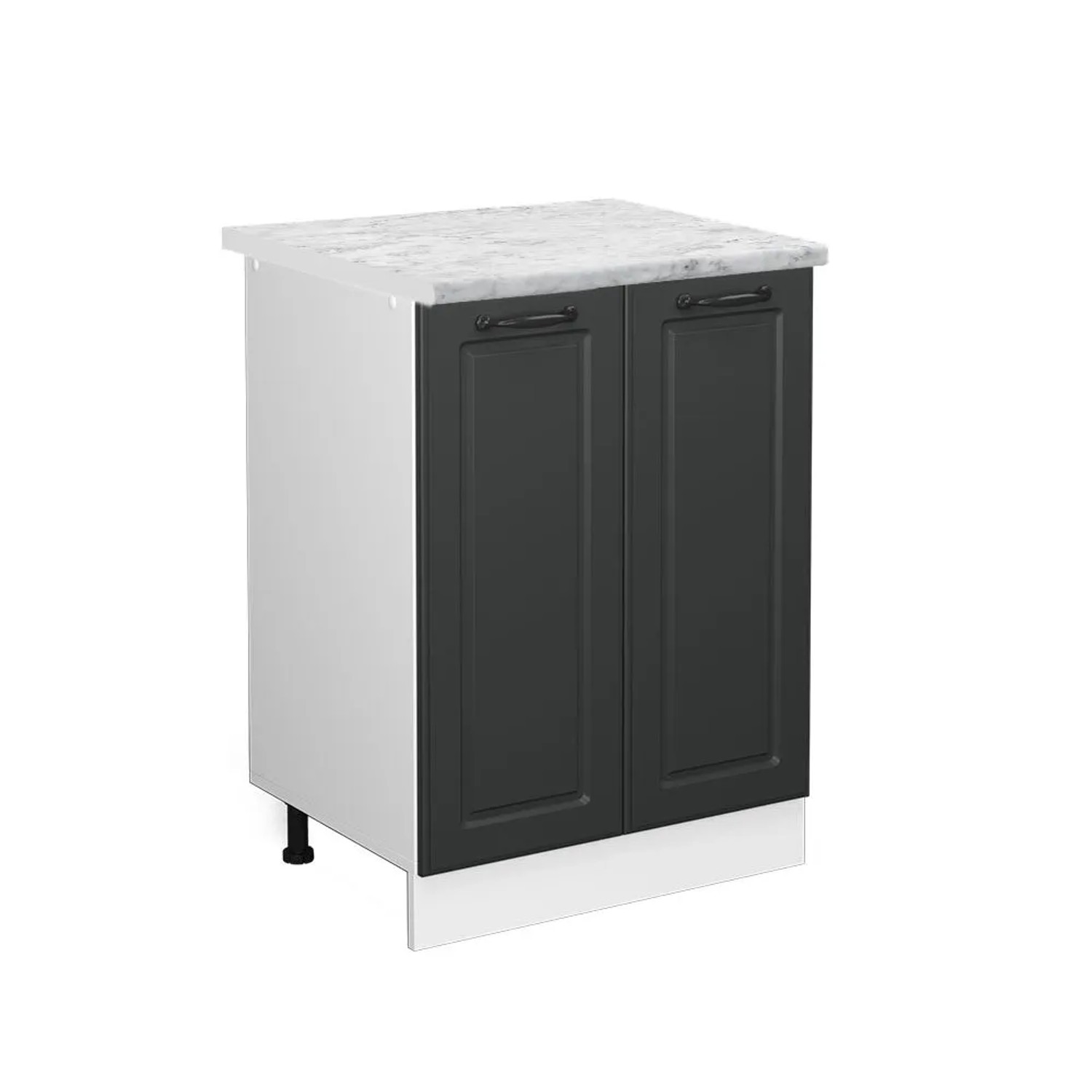 Vicco Küchenunterschrank R-Line Anthrazit Landhaus Weiß 60 cm AP Marmor