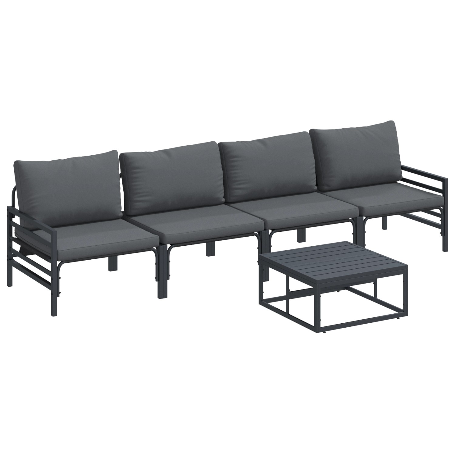 vidaXL Garten-Sofa-Set 5-Tlg Anthrazit Stahl 3378965 günstig online kaufen