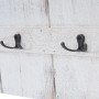 Wandgarderobe C89 Welcome Shabby Weiß mit 8 Haken im Used-Look.