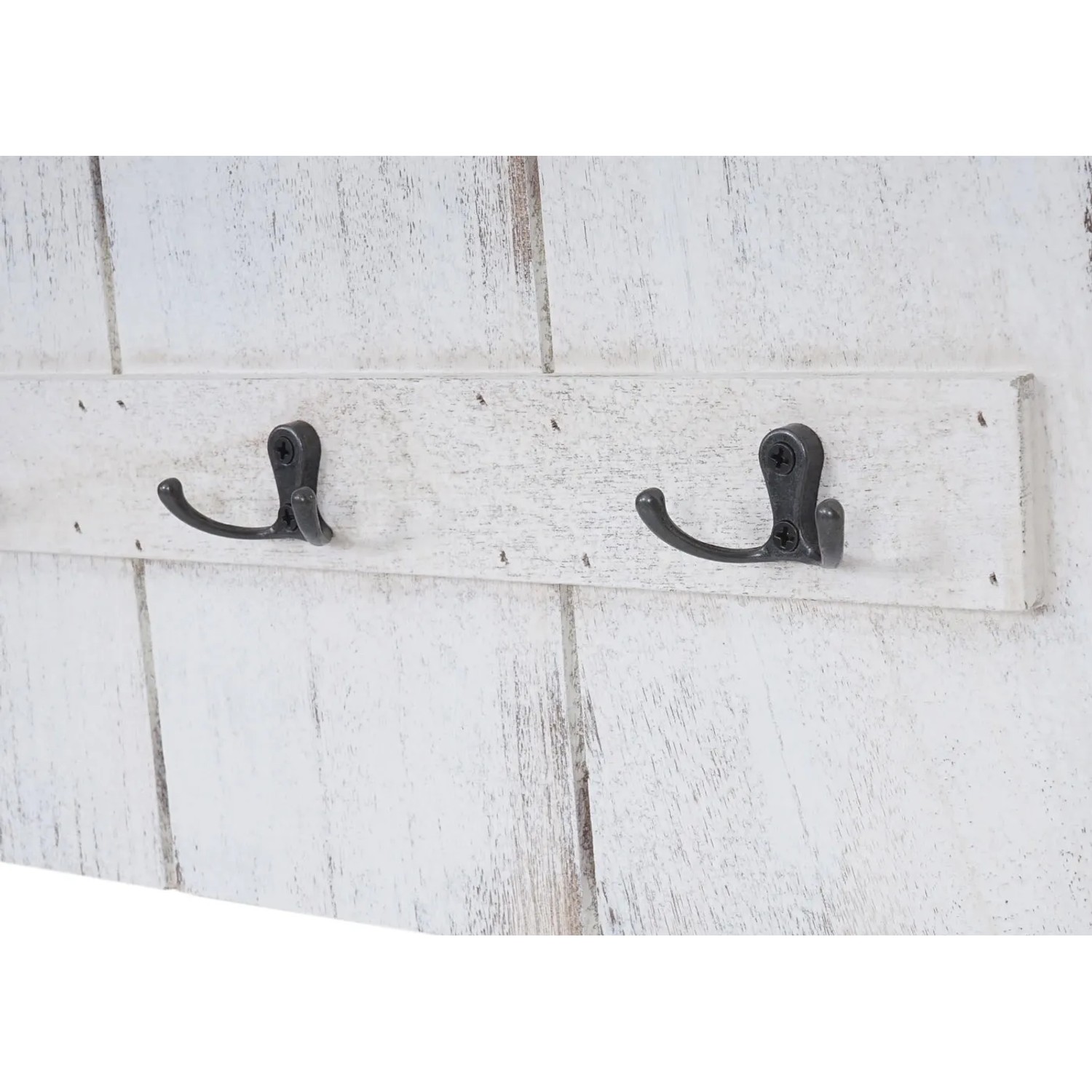 Wandgarderobe C89 Welcome Shabby Weiß mit 8 Haken im Used-Look.