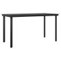 Schwarzer Gartentisch aus der vidaXL 7-tlg. Essgruppe, ideal für Gartenmöbel.