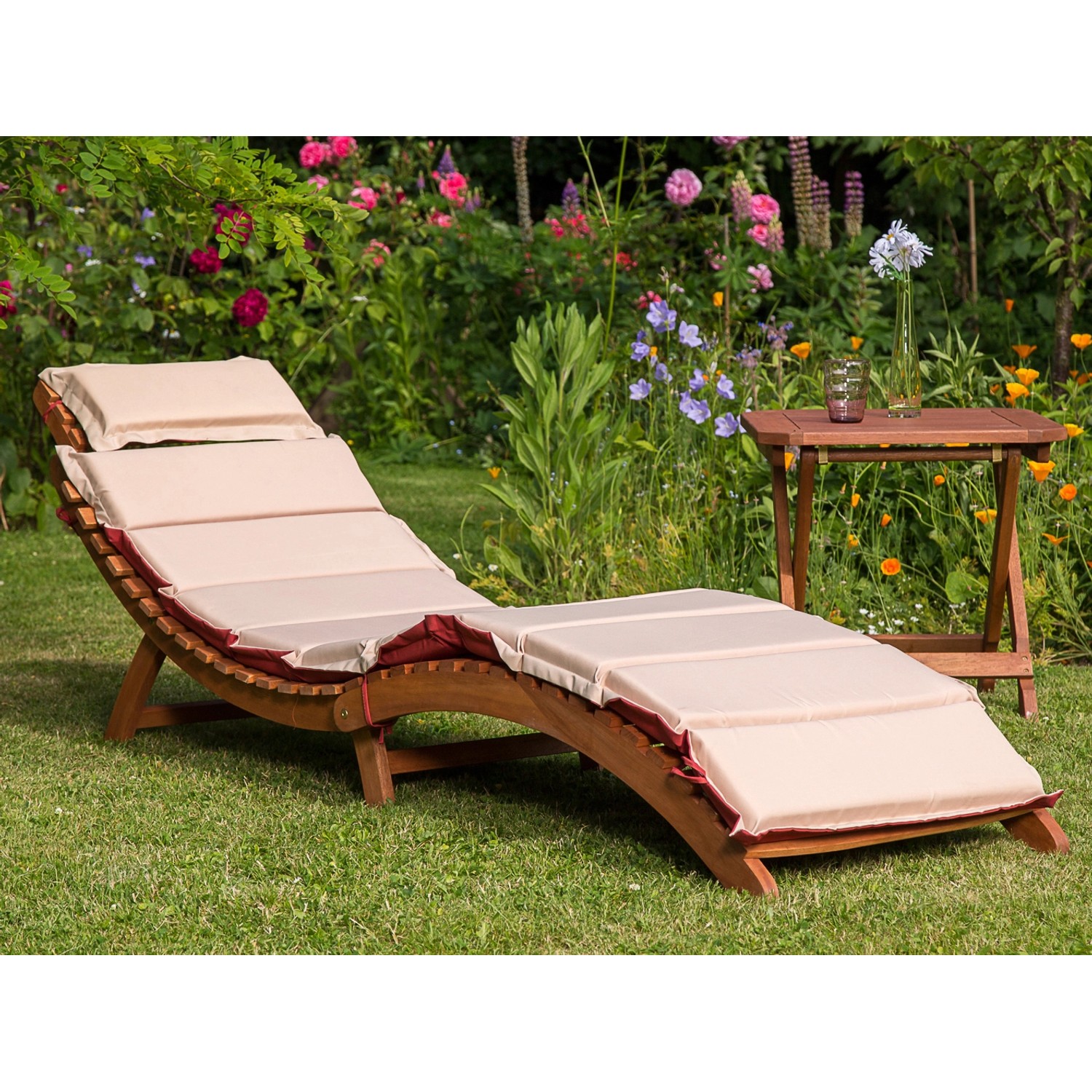 Gartenliegen-Set Ipanema 3-tlg. Rot-Beige günstig online kaufen