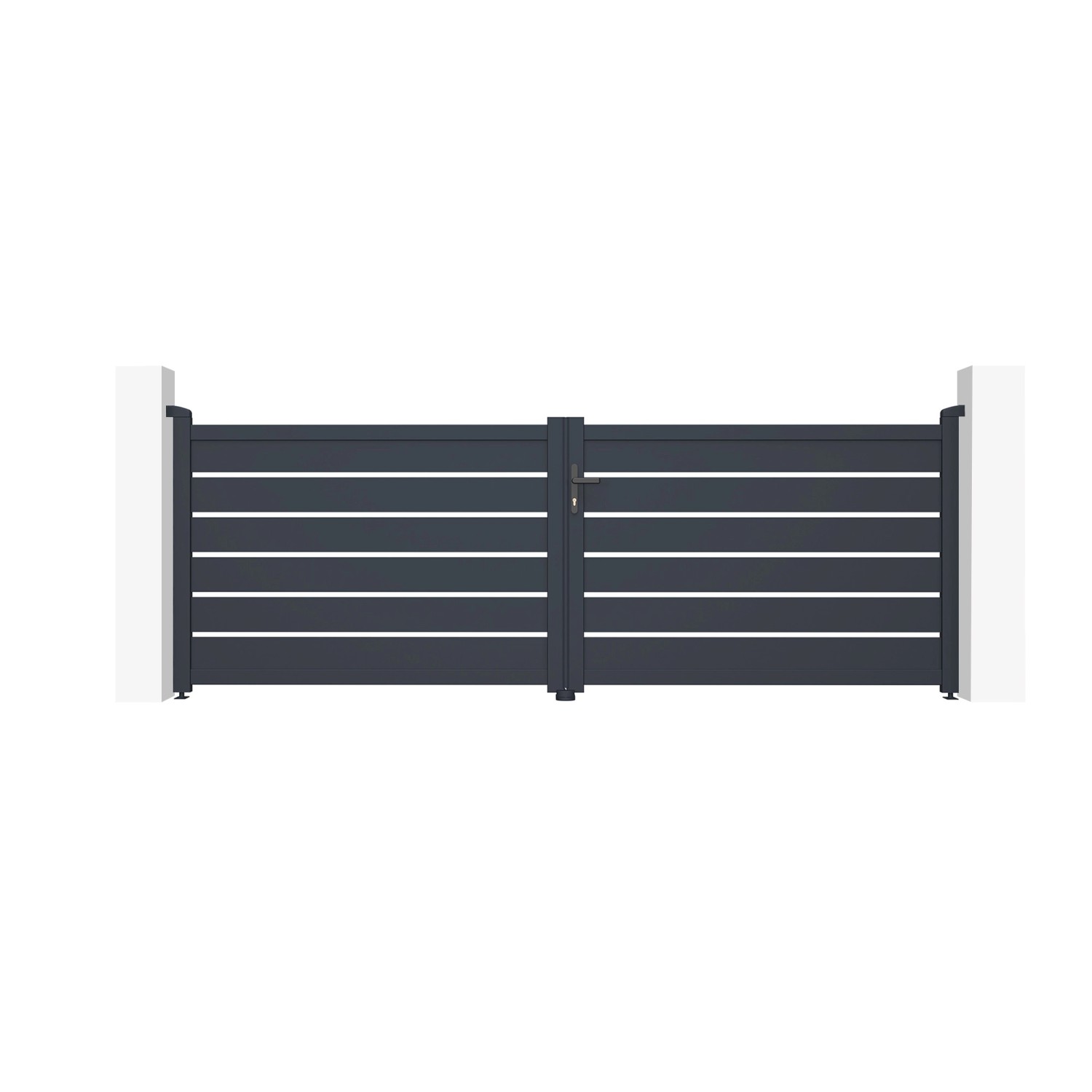 Casanoov Flügeltor 3 5M Vogel H 120Cm & 2 Pfosten H 166Cm Aluminium Grau günstig online kaufen