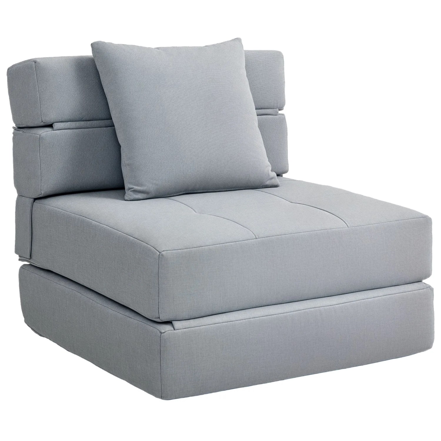 HOMCOM Schlafsessel Polybaumwolle Schaumstoff Hellgrau 70L x 70B x 61H cm