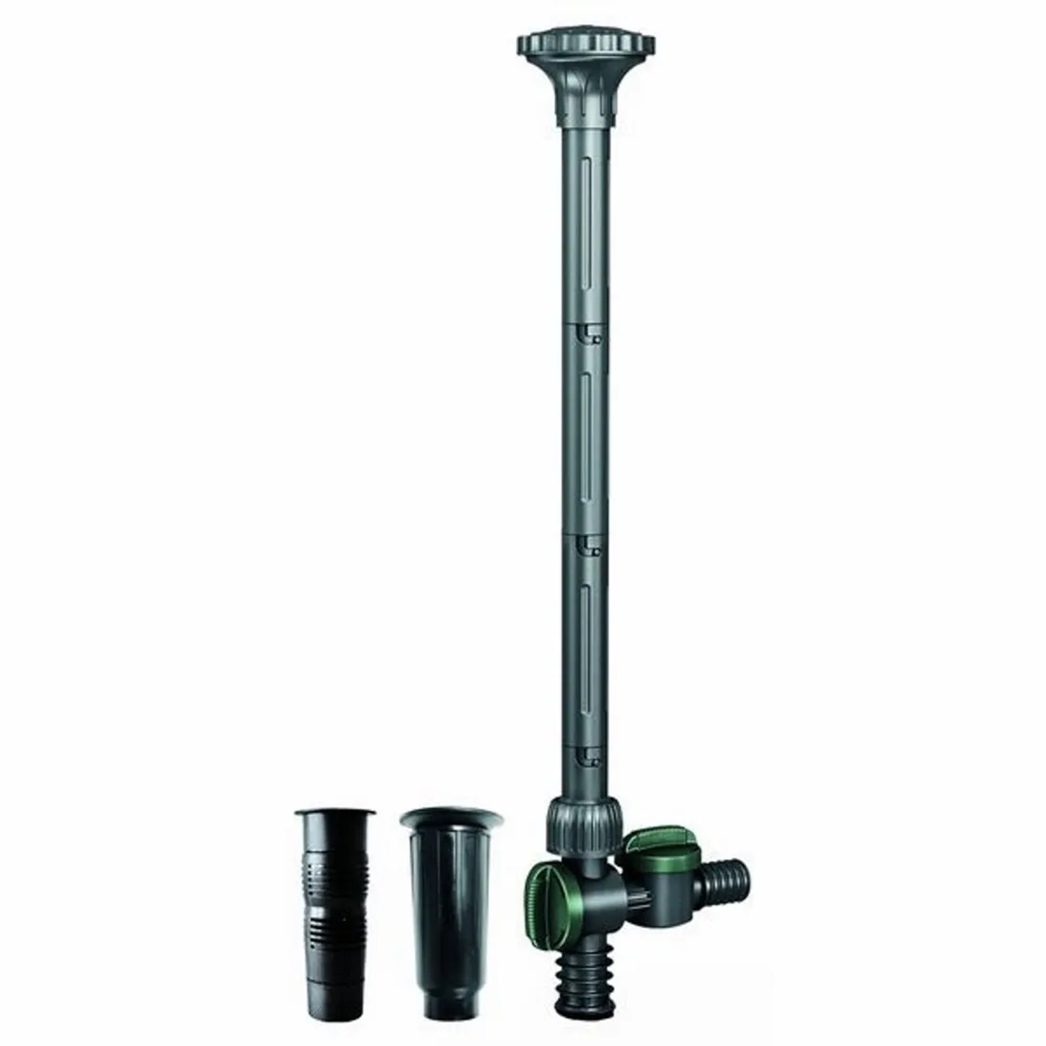 Heissner Aqua Jet Eco Teichpumpen-Set 4900 l/h mit Wasserspielaufsätzen und Teleskopsteigrohr.