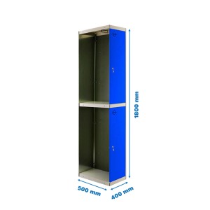 PROREGAL Spind AMEGO, 2 Abteile, grau-blau, als Anbaumodul für Garderobe oder Schließfach.
