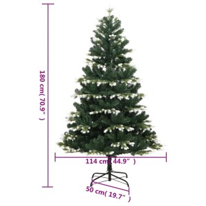 Beschneiter, klappbarer, künstlicher Weihnachtsbaum, 180 cm hoch, mit Metallständer.