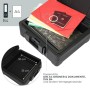 HMF Feuerfeste Dokumentenbox, schwarz, offen mit A4-Ordnern, Pässen, Schmuck. Wasserdichter Tresor für Wertgegenstände.