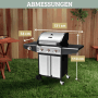 DELUKE Gasgrill 3+1 Brenner mit Deckel DELO mit Handschuhe Grillwagen mit Seitenbrenner Campinggrill mit Seitenablage Thermometer_2