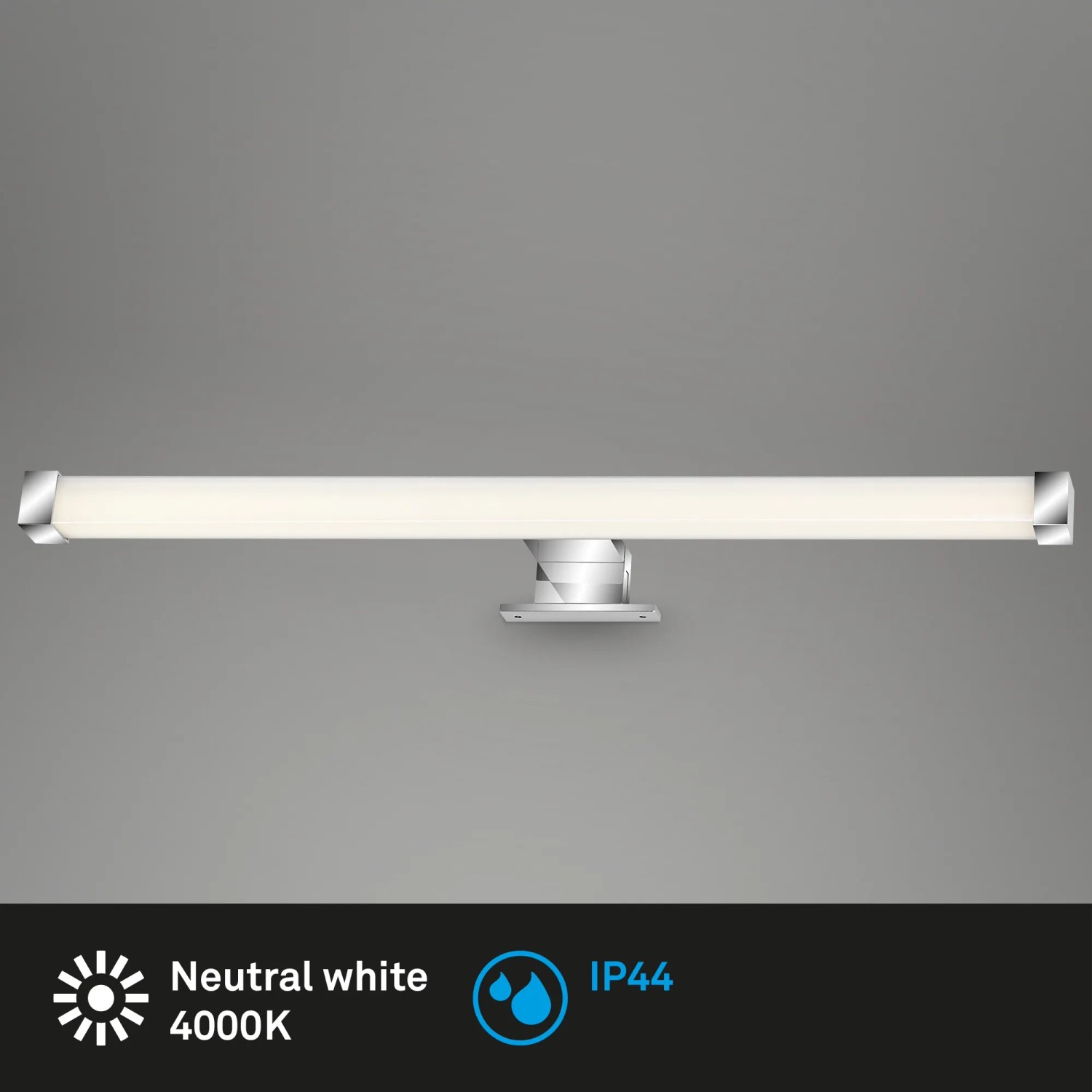Briloner LED-Wandleuchte Repens, Chrom, IP44, für Spiegelschrank- oder Wandmontage.